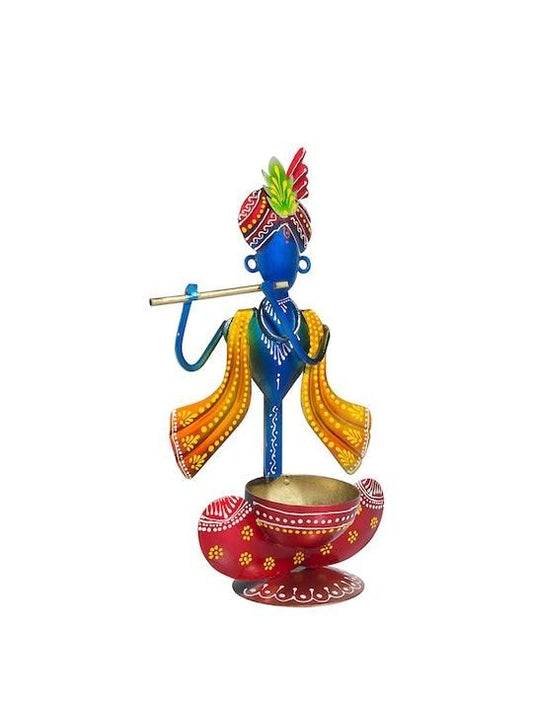 Blue red krishna idol